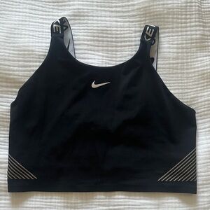 Nike Black Sports Bra with White Accents